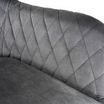 Стул с мягкой серой обивкой из велюра и подъемно-поворотным механизмом на черных колесиках Harper Gray варинант исполнения - 3 | Loft Concept в Липецке