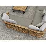 Дизайнерский уличный диван из массива дерева с плетеной спинкой PALINFRASCA Sofa варинант исполнения - 4 | Loft Concept в Липецке
