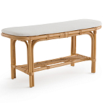 Скамья из ротанга с подушкой Manlio Rattan Bench варинант исполнения - 1 | Loft Concept в Липецке