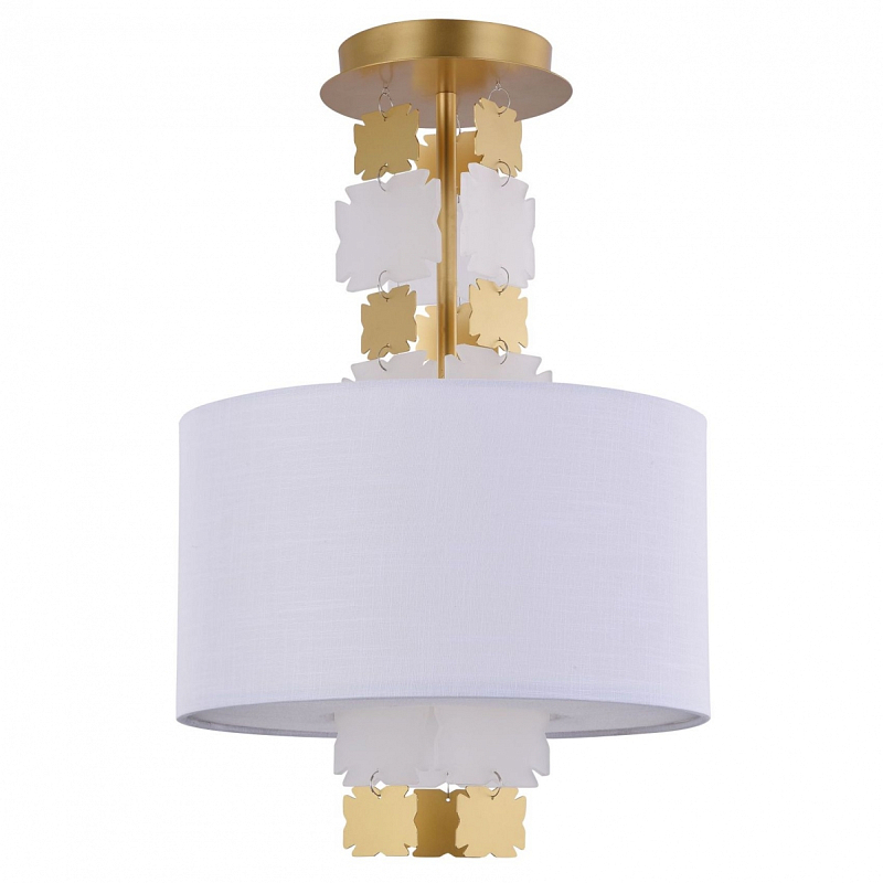 Потолочный светильник Jacopo Mosaic Ceiling Light One Белый Латунь Потолочный светильник Jacopo Mosaic Ceiling Light One Белый Латунь в Липецке | Loft Concept