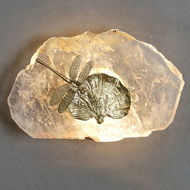 Бра Декоративный лист с стрекозой Glacial Fragment Медь Прозрачный Бра Декоративный лист с стрекозой Glacial Fragment Медь Прозрачный в Липецке | Loft Concept
