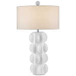 Настольная лампа белая с тканевым абажуром в форме цилиндра Morphing варинант исполнения - 3 | Loft Concept в Липецке