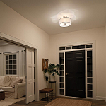 Потолочный светильник с двойным цилиндрическим плафоном из белого стекла и прозрачной органзы Kichler варинант исполнения - 10 | Loft Concept в Липецке