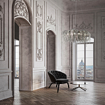 Люстра подвесная круглая с изогнутыми металлическими дугами и ниспадающими цепочками 65 см Atlantis Chain варинант исполнения - 18 | Loft Concept в Липецке