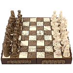 Шахматы  из  камня Cargador del Tiempo Chess Мексика ручная работа варинант исполнения - 1 | Loft Concept в Липецке