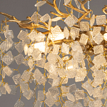 Люстра подвесная золотого цвета с декоративными ветвями и прозрачными рельефными подвесками FAIRYTREE Light варинант исполнения - 5 | Loft Concept в Липецке