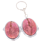 Зеркало брелок складное двухстороннее из натурального камня Родонит Stone Mirrors варинант исполнения - 3 | Loft Concept в Липецке