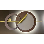 Бра круглое светодиодное в матовых оттенках коричневого и золотого цвета Kosmikos варинант исполнения - 1 | Loft Concept в Липецке