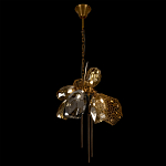 Люстра подвесная со стеклянными плафонами из дымчатого и золотистого с тремя вертикальными подвесками Gilded Mirage  варинант исполнения - 6 | Loft Concept в Липецке