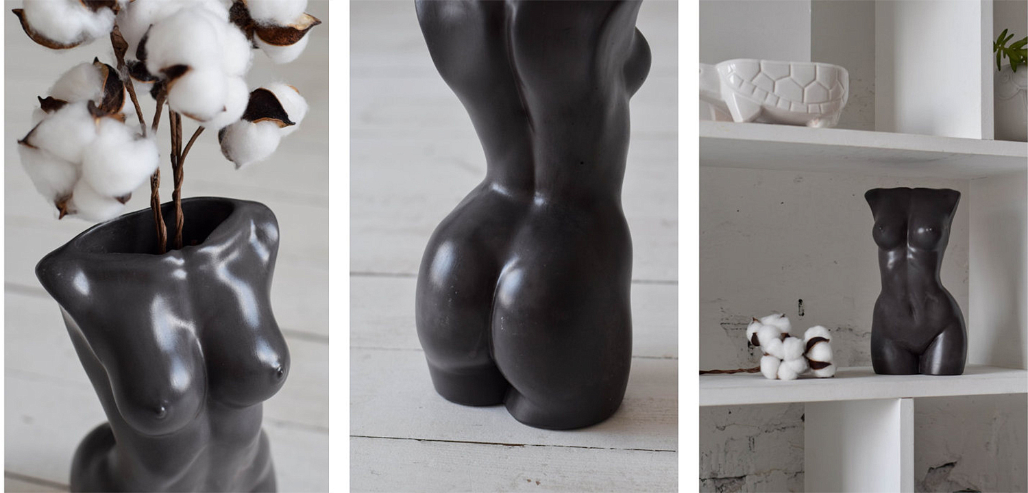 Ваза Vase Female Torso black Ваза Vase Female Torso black - Loft-Concept в Липецке