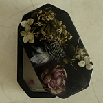 Шкатулка из эпоксидной смолы с цветами черная Epoxy Resin Box Black варинант исполнения - 3 | Loft Concept в Липецке