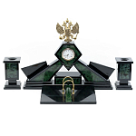 Настольный письменный набор из нефрита Герб России Dignity варинант исполнения - 1 | Loft Concept в Липецке