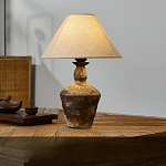 Настольная лампа с керамическим фактурным основанием и тканевым абажуром Eastern Tale варинант исполнения - 5 | Loft Concept в Липецке