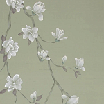 Обои ручная роспись Magnolia Canopy Colourway SC-287 on Aquamarine slub silk варинант исполнения - 2 | Loft Concept в Липецке