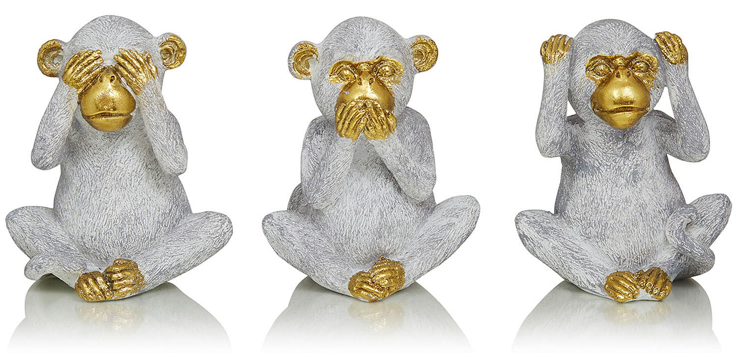 Комплект из 3-х статуэток Three Monkeys Комплект из 3-х статуэток Three Monkeys - Loft-Concept в Липецке