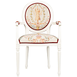 Полукресло из массива бука бежевое с растительным орнаментом Raffael Angel Beige Chair варинант исполнения - 1 | Loft Concept в Липецке