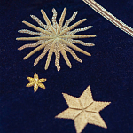 Обои с вышивкой ручной работы Cosmos Original colourway on velvet варинант исполнения - 3 | Loft Concept в Липецке