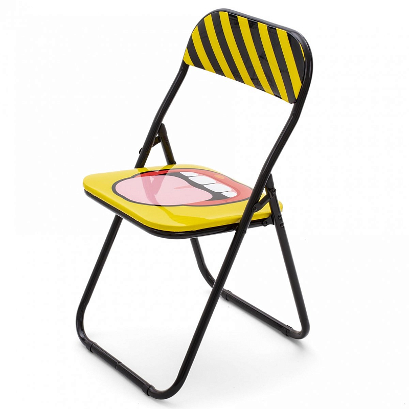 Стул Seletti Folding Chair Tongue Желтый Черный Стул Seletti Folding Chair Tongue Желтый Черный в Липецке | Loft Concept