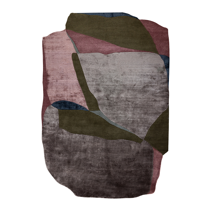 Ковер шелк Manhattan Wool Silk Carpet II Розовый Серый Зеленый в Липецке | Loft Concept 