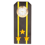 Часы подарочные настольные в виде погона ВМФ из натурального камня Змеевик Military Clock варинант исполнения - 6 | Loft Concept в Липецке