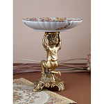 Чаша с цветочным орнаментом на ножке в виде бронзового ангела Eden Garden варинант исполнения - 6 | Loft Concept в Липецке