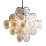 Люстра  с каскадом из круглых декоративных элементов  White Clear Glass Chandelier варинант исполнения - 6 | Loft Concept в Липецке