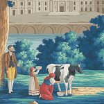 Обои ручная роспись Monuments of Paris Jacquemart on scenic paper варинант исполнения - 1 | Loft Concept в Липецке