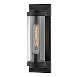 Настенный фонарь в индустриальном стиле с вытянутым цилиндрическим плафоном из прозрачного стекла и черным корпусом Hinkley варинант исполнения - 4 | Loft Concept в Липецке