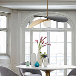 Люстра круглая с 2-мя металлическими абажурами Andromeda варинант исполнения - 7 | Loft Concept в Липецке