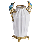 Ваза белого цвета из фарфора с птичкми White Garden варинант исполнения - 2 | Loft Concept в Липецке