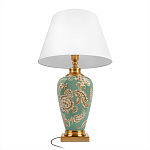 Настольная лампа бирюзовая с цветочным принтом Turquoise Flight варинант исполнения - 3 | Loft Concept в Липецке