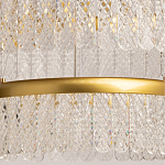 Люстра двухъярусная с золотого цвета и прозрачными подвесками Pettico варинант исполнения - 4 | Loft Concept в Липецке