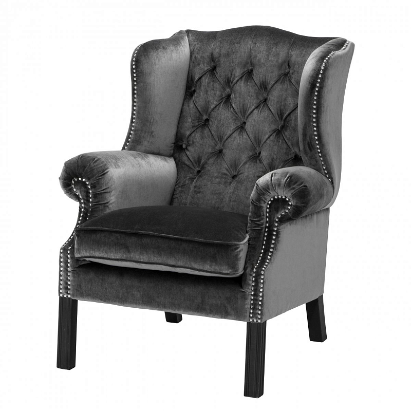 Кресло Eichholtz Chair Bradley Серый Черный Кресло Eichholtz Chair Bradley Серый Черный в Липецке | Loft Concept