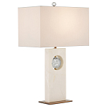 Настольная лампа из мрамора с тканевым прямоугольным абажуром Eternity варинант исполнения - 3 | Loft Concept в Липецке