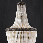 Люстра каплевидной формы декорированная нитями стеклянных бусин молочного цвета Bead threads варинант исполнения - 2 | Loft Concept в Липецке