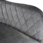 Барный стул со спинкой и подлокотниками на 4-х металлических ножках Douglas Rhombus Серый Велюр варинант исполнения - 4 | Loft Concept в Липецке