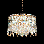 Люстра круглая с хрустальными подвесками на золотистом каркасе Roul Crystal Light варинант исполнения - 6 | Loft Concept в Липецке