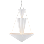 Люстра светодиодная белая геометрической формы с рифленым плафоном White Geometric Lamps варинант исполнения - 1 | Loft Concept в Липецке