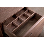 Прикроватный столик деревянный с 2-мя ящиками Moon Walnut Furniture варинант исполнения - 3 | Loft Concept в Липецке