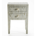 Тумбочка прикроватная White Pearl BEDSIDE CABINET 2 DRAWER варинант исполнения - 1 | Loft Concept в Липецке