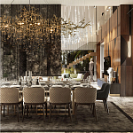 Подвесная люстра в виде ветвей деревьев золотого цвета с прозрачными подвесками-каплями 10 и 14 ламп Droplet Chandelier варинант исполнения - 7 | Loft Concept в Липецке