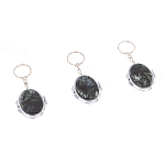 Зеркало брелок карманное двухстороннее из натурального камня Серафинит Stone Mirrors варинант исполнения - 4 | Loft Concept в Липецке