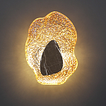 Бра с волнообразным стеклянным плафоном и вставкой из мрамора Liquid Stone варинант исполнения - 9 | Loft Concept в Липецке