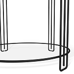 Стол журнальный круглый со столешницей из стекла Gold and Black Marble варинант исполнения - 4 | Loft Concept в Липецке