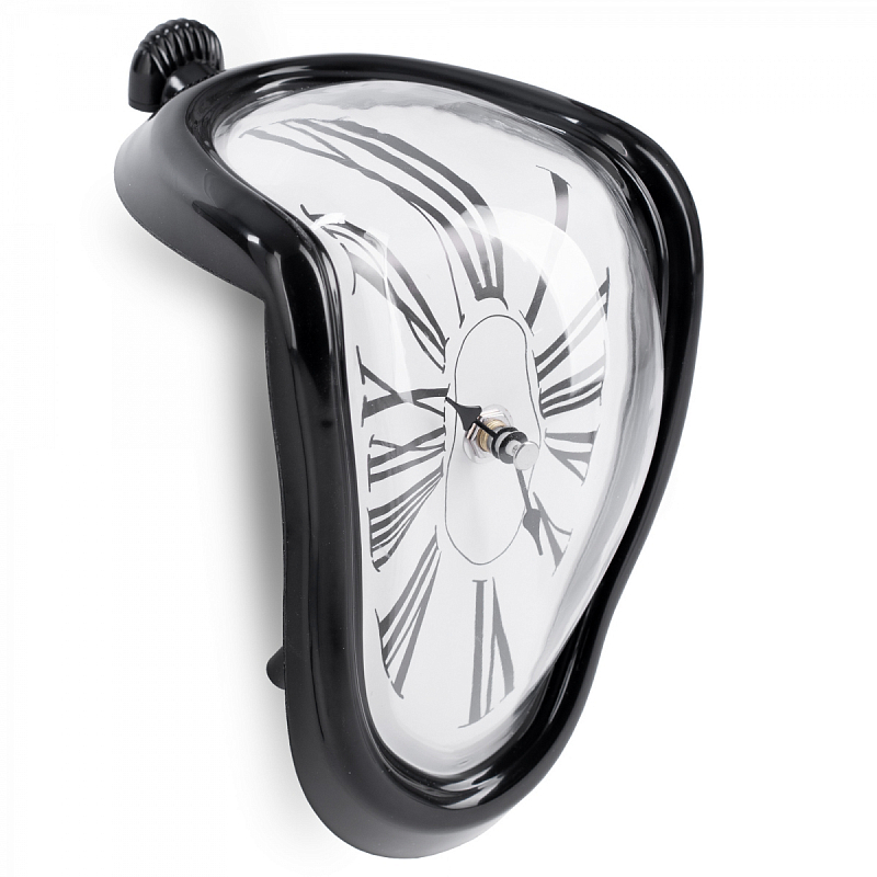 Часы Salvador Dali Soft Clock black Белый Черный Часы Salvador Dali Soft Clock black Белый Черный в Липецке | Loft Concept