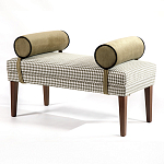 Банкетка Banquette PIED DE POULE с принтом гусиная лапка и бежевыми подлокотниками  варинант исполнения - 2 | Loft Concept в Липецке