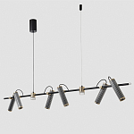 Люстра с 8-ю цилиндрическими плафонами на магнитном креплении и черным металлическим основанием Bronze Concert варинант исполнения - 2 | Loft Concept в Липецке