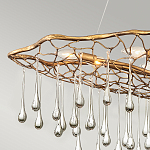 Люстра подвесная золотого цвета с металлическим сетчатым основанием и стеклянными каплевидными подвесками Hinkley варинант исполнения - 10 | Loft Concept в Липецке