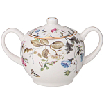 Чайный сервиз из фарфора белый с рисунком цветов на 6 персон 14 предметов Garden Whisper Porcelain Set  варинант исполнения - 3 | Loft Concept в Липецке