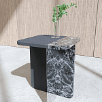 Slice журнальный столик из мрамора и массива дуба варинант исполнения - 1 | Loft Concept в Липецке